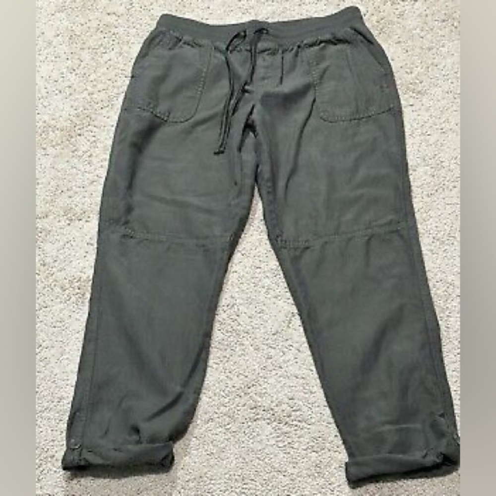 20W Maurices Womens Pants Green Elastic Waist Tapered Leg Casual Pant Plus Size